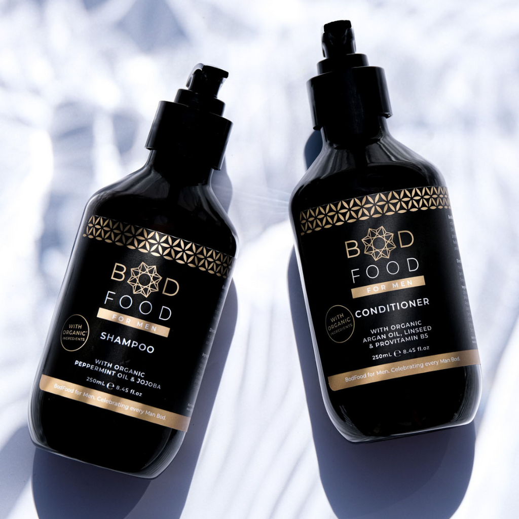 Invigorating Bodfood Men's Shampoo & Conditioner with Organic Ingredients