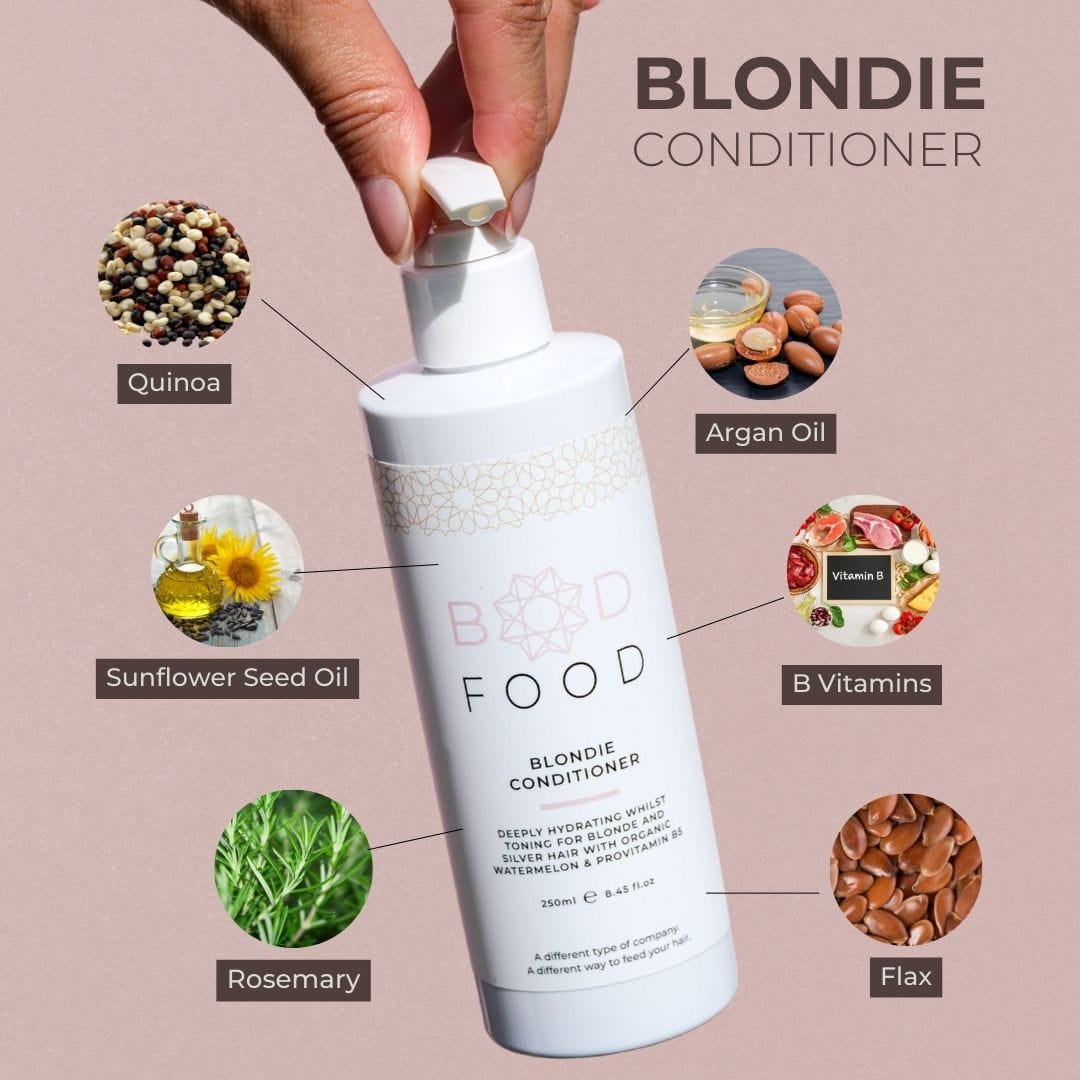 Picture showing some of the ingredients found in the Blondie conditioner.