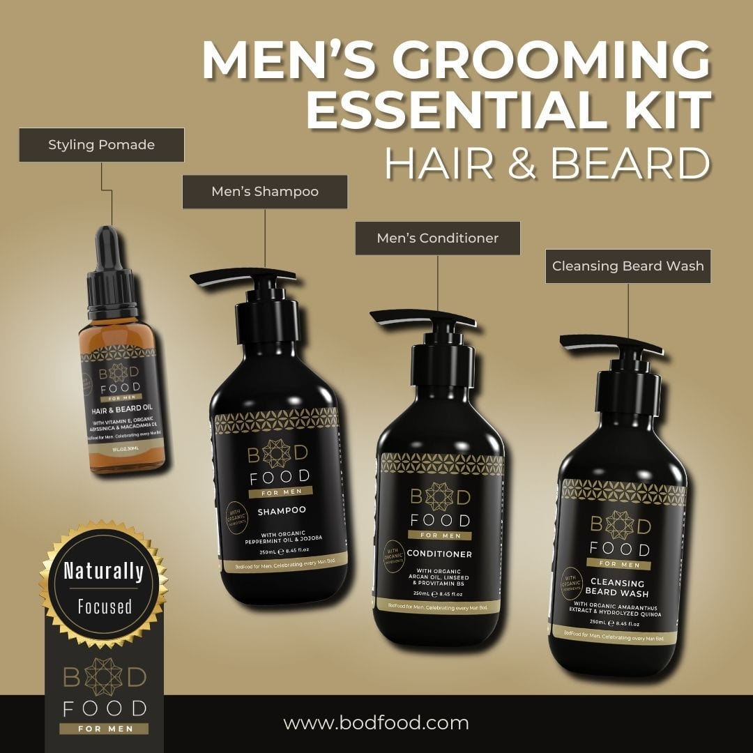 BodFood's Men's Grooming Essential Kit for hair and beard