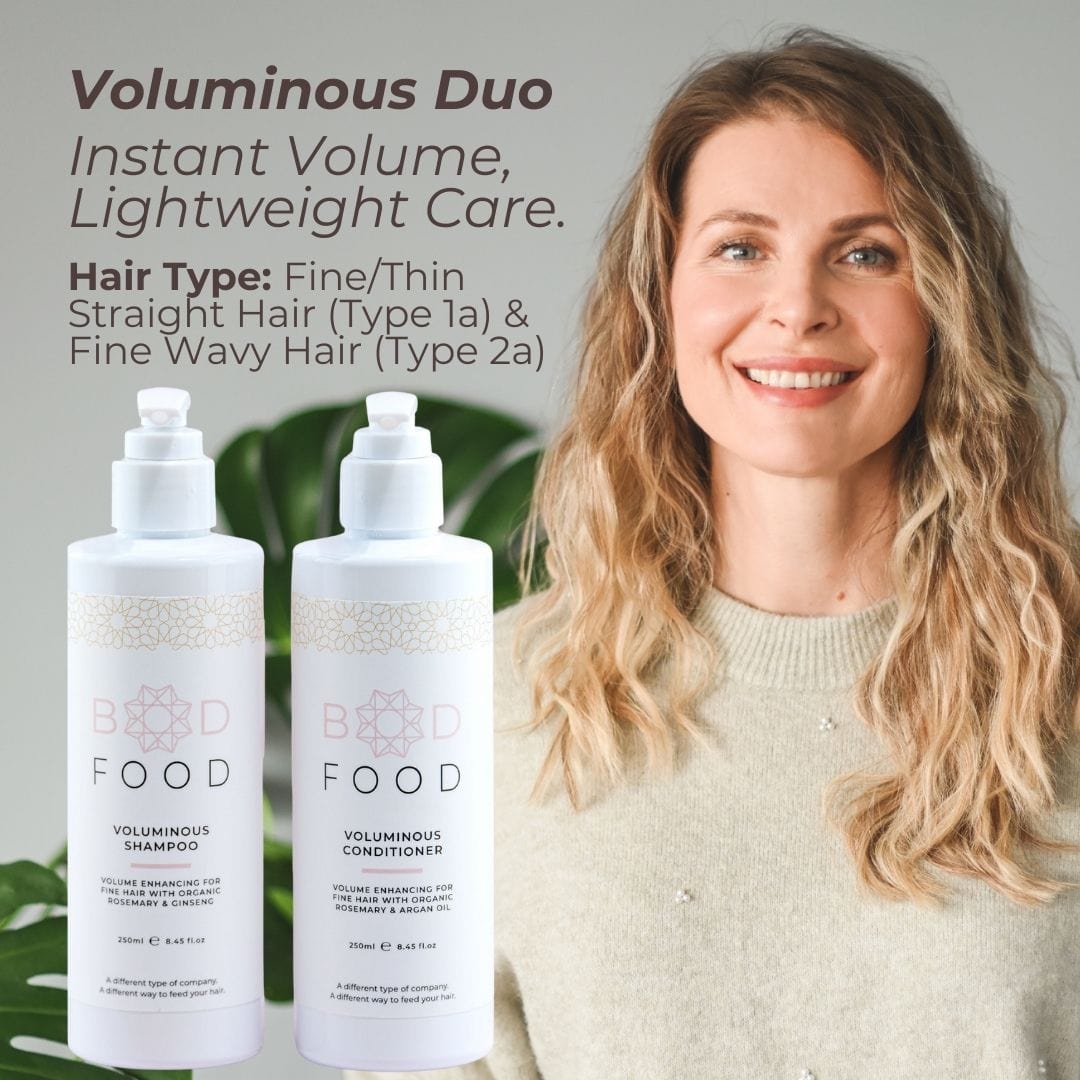 BodFood Voluminous Duo for Fine/Thin Straight Hair (Type 1), and fine wavy hair (type 2a)