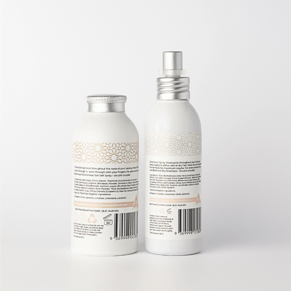 Organic Dry Shampoo and Organic Voluminous Sea Salt Spray 